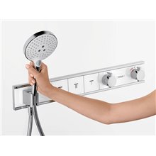Grifo termostático con cuatro funciones y soporte cromo RainSelect Hansgrohe