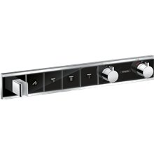 Grifo termostático con cuatro funciones y soporte negro RainSelect Hansgrohe
