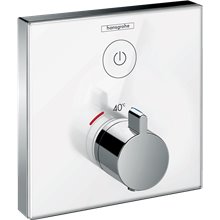 Grifo termostático con una función blanco ShowerSelect Glass Hansgrohe