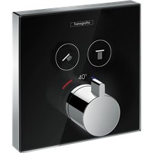 Grifo termostático con dos funciones negro ShowerSelect Glass Hansgrohe