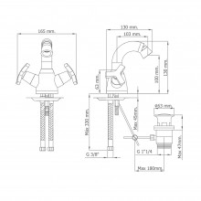Grifo monoblock para bidé caño alto Marin