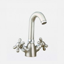 Grifo monoblock lavabo níquel caño alto Pinta