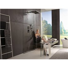 Grifo termostático gran caudal negro ShowerSelect Glass Hansgrohe