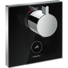 Grifo termostático gran caudal negro ShowerSelect Glass Hansgrohe