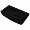 Lavabo de cer&aacute;mica negro rectangular Vida XL