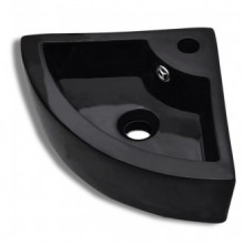 Lavabo con rebosadero 45x32x12,5cm negro Vida XL