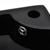 Lavabo con rebosadero 45x32x12,5cm negro Vida XL