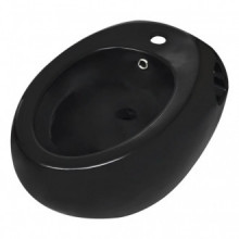 Bidet negro de pared de cerámica Vida XL