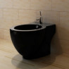 Bidet redondo de cer&aacute;mica, negro Vida XL