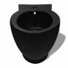 Bidet redondo de cer&aacute;mica, negro Vida XL