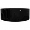 Lavabo de cer&aacute;mica con agujero para grifo/desag&uuml;e negro redondo Vida XL