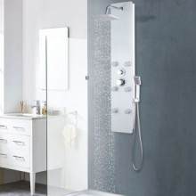 Panel ducha de vidrio 25x44,6x130cm blanco Vida XL