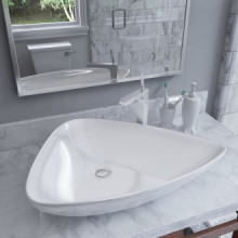 Lavabo de cerámica triangular blanco 645x455x115mm Vida XL