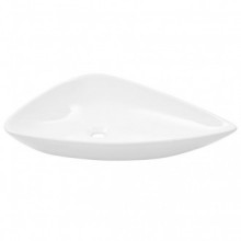 Lavabo de cerámica triangular blanco...