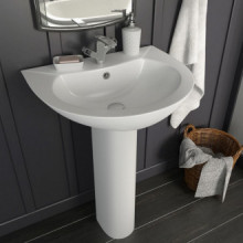 Lavabo de pie de cerámica blanco 520x440x190mm Vida XL