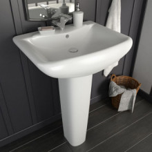 Lavabo de pie de cerámica blanco 580x470x200mm Vida XL