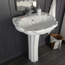 Lavabo de pie de cerámica blanco 580x510x200mm Vida XL