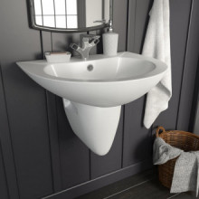 Lavabo de pared de cerámica blanco 520x450x190mm Vida XL