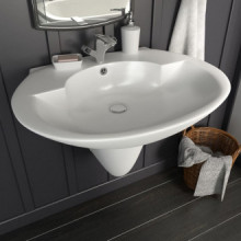 Lavabo de pared de cerámica blanco 690x520x210mm Vida XL