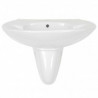 Lavabo de pared de cer&aacute;mica blanco 690x520x210mm Vida XL