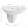 Lavabo de pared de cer&aacute;mica blanco 690x520x210mm Vida XL