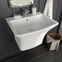 Lavabo de pared de cerámica blanco 530x440x370mm Vida XL