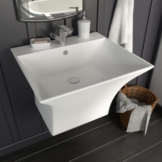 Lavabo de pared de cer&aacute;mica blanco 500x450x410mm Vida XL
