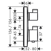 Grifo termostático para 2 funciones cromo...