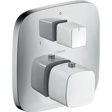 Grifo termostático de 2 funciones PuraVida blanco cromo Hansgrohe