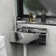 Lavabo con rebosadero 49x25x15cm cerámica plateado Vida XL