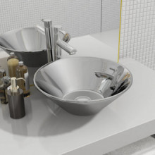 Lavabo 42x14cm cerámica plateado Vida XL