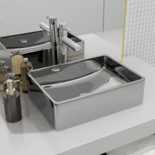 Lavabo 41x30x12cm cerámica plateado Vida XL