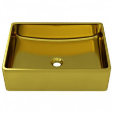 Lavabo 41x30x12cm cerámica dorado Vida XL