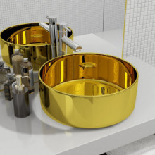 Lavabo 40x15cm cerámica dorado Vida XL