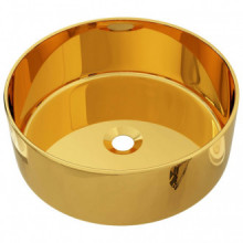 Lavabo 40x15cm cerámica dorado Vida XL