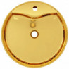 Lavabo con rebosadero 46,5x15,5cm cer&aacute;mica dorado Vida XL