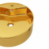 Lavabo con rebosadero 46,5x15,5cm cer&aacute;mica dorado Vida XL