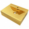 Lavabo con rebosadero 60x46x16cm cer&aacute;mica dorado Vida XL