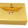 Lavabo con rebosadero 60x46x16cm cer&aacute;mica dorado Vida XL