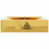 Lavabo con rebosadero 60x46x16cm cer&aacute;mica dorado Vida XL