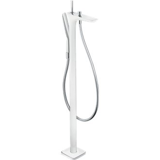 Grifo de ba&ntilde;era de pie blanco PuraVida Hansgrohe