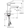 Grifo Metropol 100 Select con vaciador Push-Open Hansgrohe