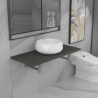 Conjunto de muebles de ba&ntilde;o 2 piezas cer&aacute;mica gris Vida XL