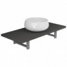 Conjunto de muebles de ba&ntilde;o 2 piezas cer&aacute;mica gris Vida XL