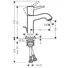 Grifo de lavabo 110 cromo Metropol Classic Hansgrohe