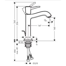Grifo de lavabo 160 cromo y oro Metropol Classic Hansgrohe