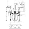 Grifo de repisa 160 manecilla plana cromo Metropol Classic Hansgrohe