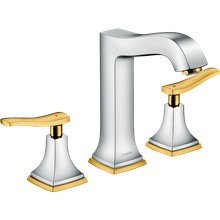 Grifo de repisa 160 manecilla plana cromo y oro Metropol Classic Hansgrohe