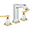Grifo de repisa 160 manecilla plana cromo y oro Metropol Classic Hansgrohe