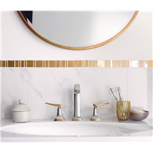 Grifo de repisa 160 manecilla plana cromo y oro Metropol Classic Hansgrohe